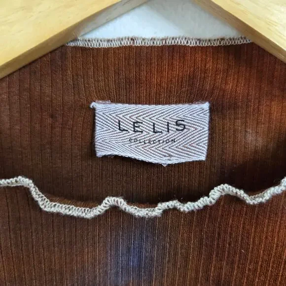 Le Lis Earthy Hippie Festival Boho Tie-Dye Ribbed Front Slits Body Con Midi S/M - Picture 4 of 12